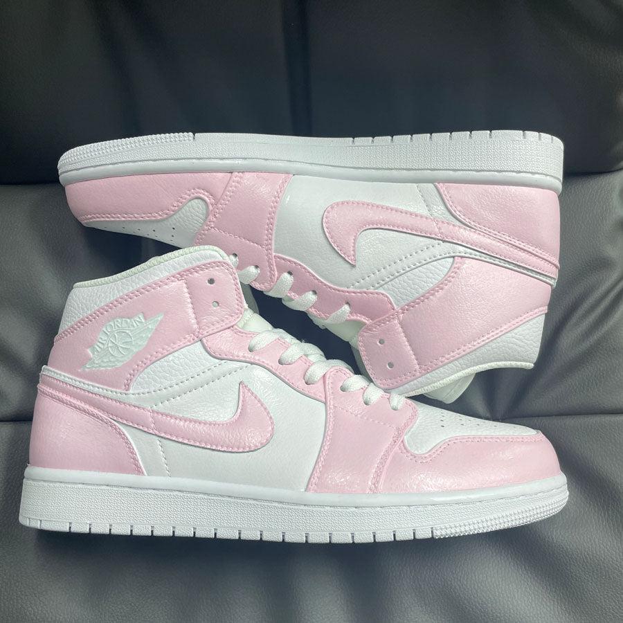 Custom Nike Air Jordan 1 Mid Baby Pink-oicustom