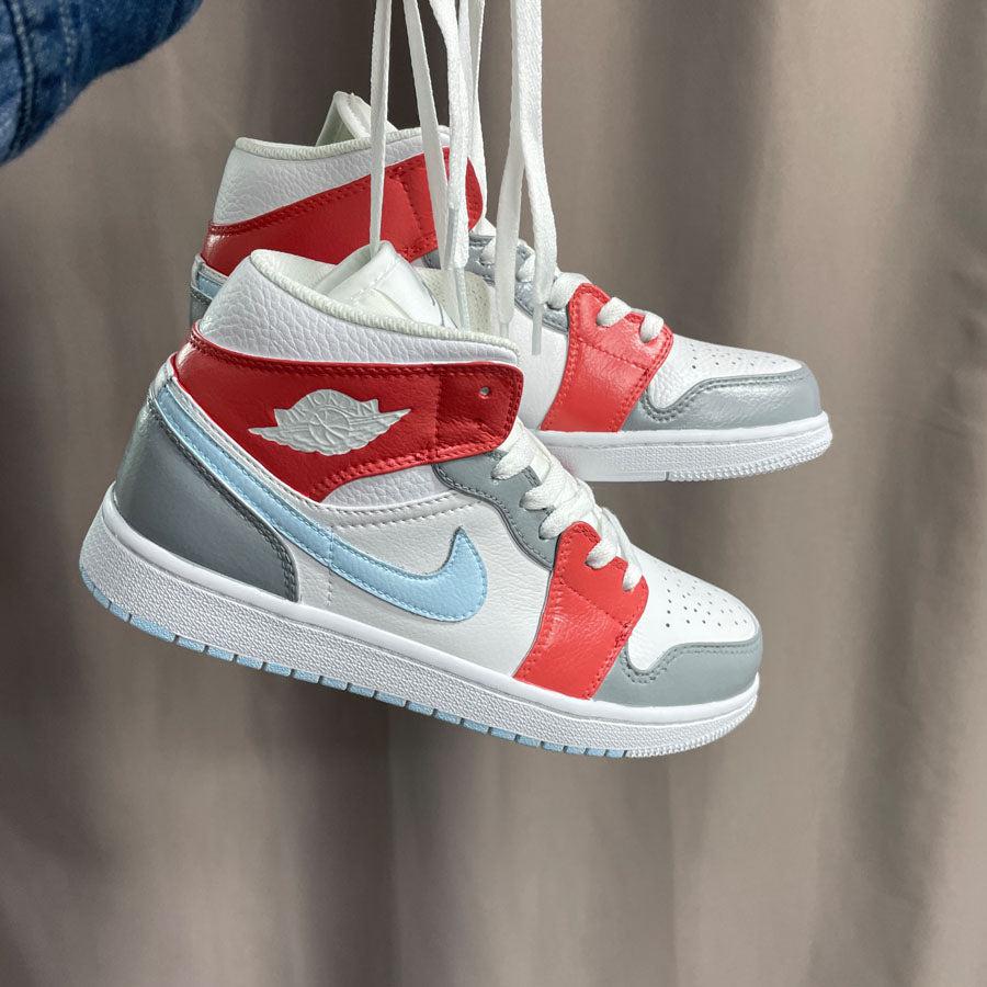 Custom Nike Air Jordan 1 Mid Orange Grey â oicustom