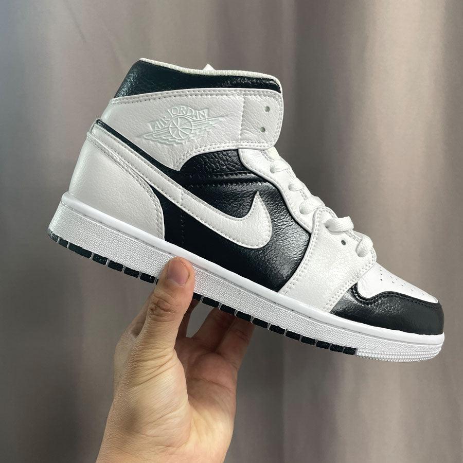 Custom Nike Air Jordan 1s Black White-oicustom