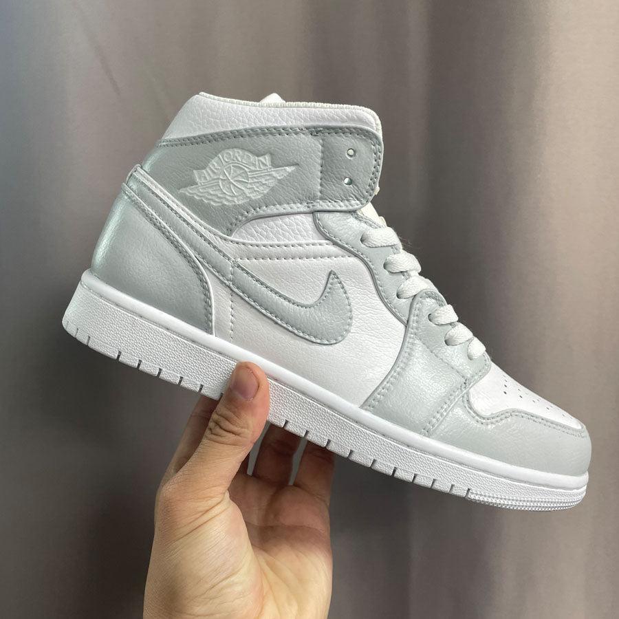 Custom Nike Air Jordan 1s Gray White-oicustom