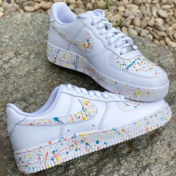 Custom Paint Spatter Nike Air Force Ones-oicustom
