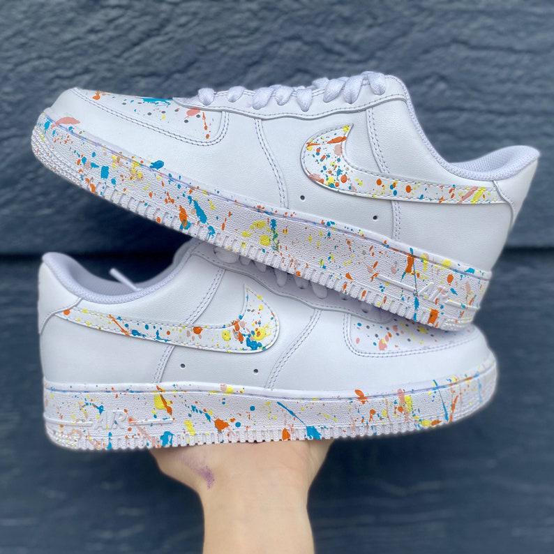 Custom Paint Spatter Nike Air Force Ones-oicustom