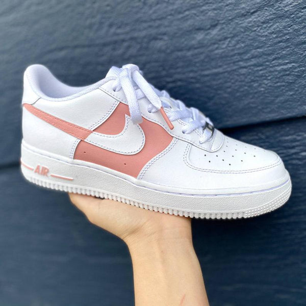 Custom Pink Nike Drip Air Force Ones-oicustom