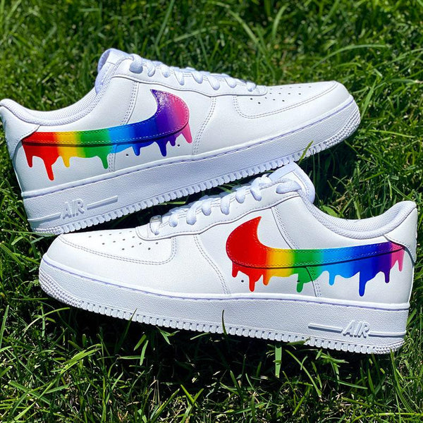 Custom Rainbow Nike Drip Air Force Ones-oicustom