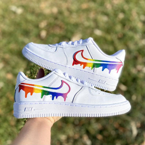 Custom Rainbow Nike Drip Air Force Ones-oicustom