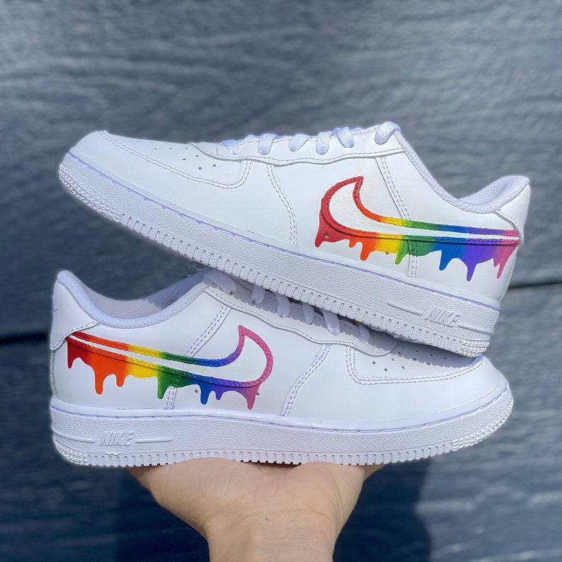 Custom Rainbow Nike Drip Air Force Ones-oicustom