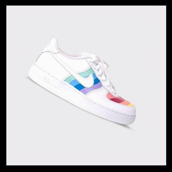 custom sneakers l pastel rainbow nike air force 1-oicustom