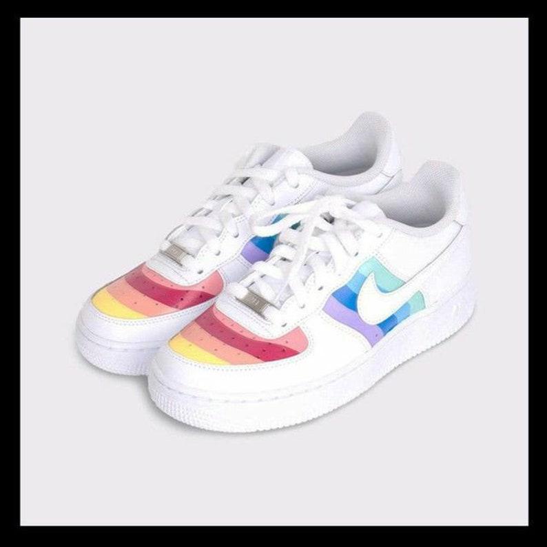 custom sneakers l pastel rainbow nike air force 1-oicustom