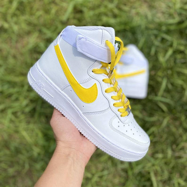 Custom Yellow Nike Air Force Ones-oicustom