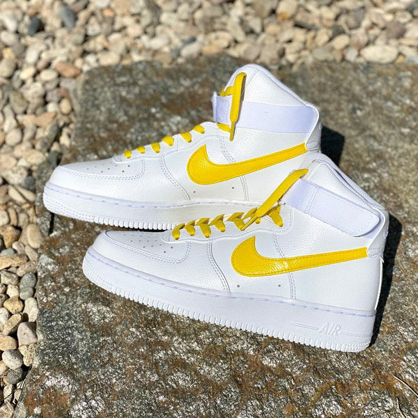 Custom Yellow Nike Air Force Ones-oicustom