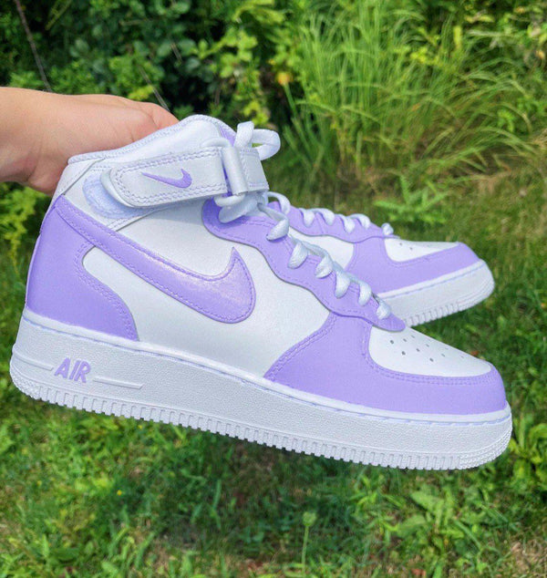Lilac Custom Nike Air Force 1 Mid Light Purple-oicustom