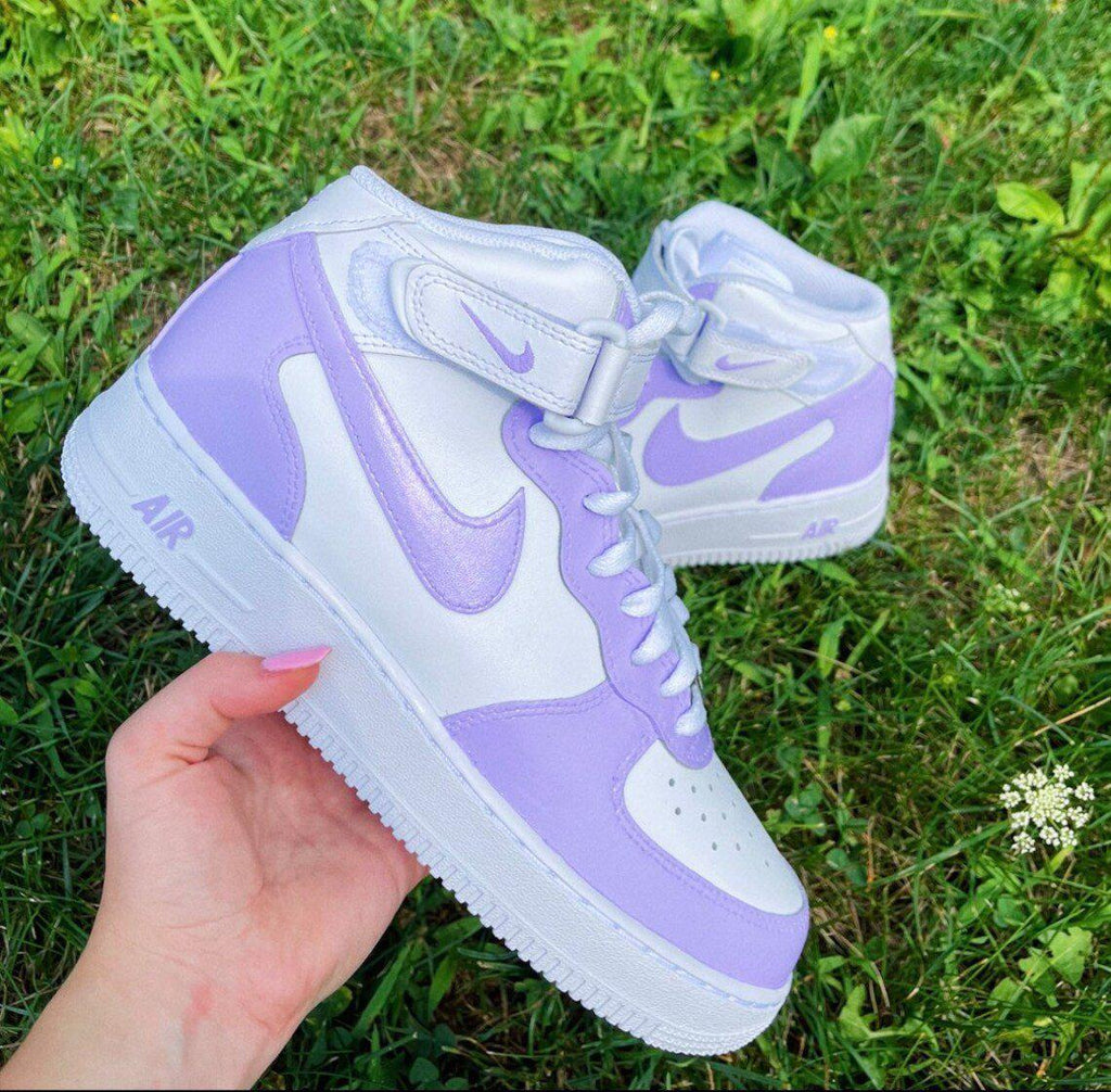 Lilac Custom Nike Air Force 1 Mid Light Purple-oicustom