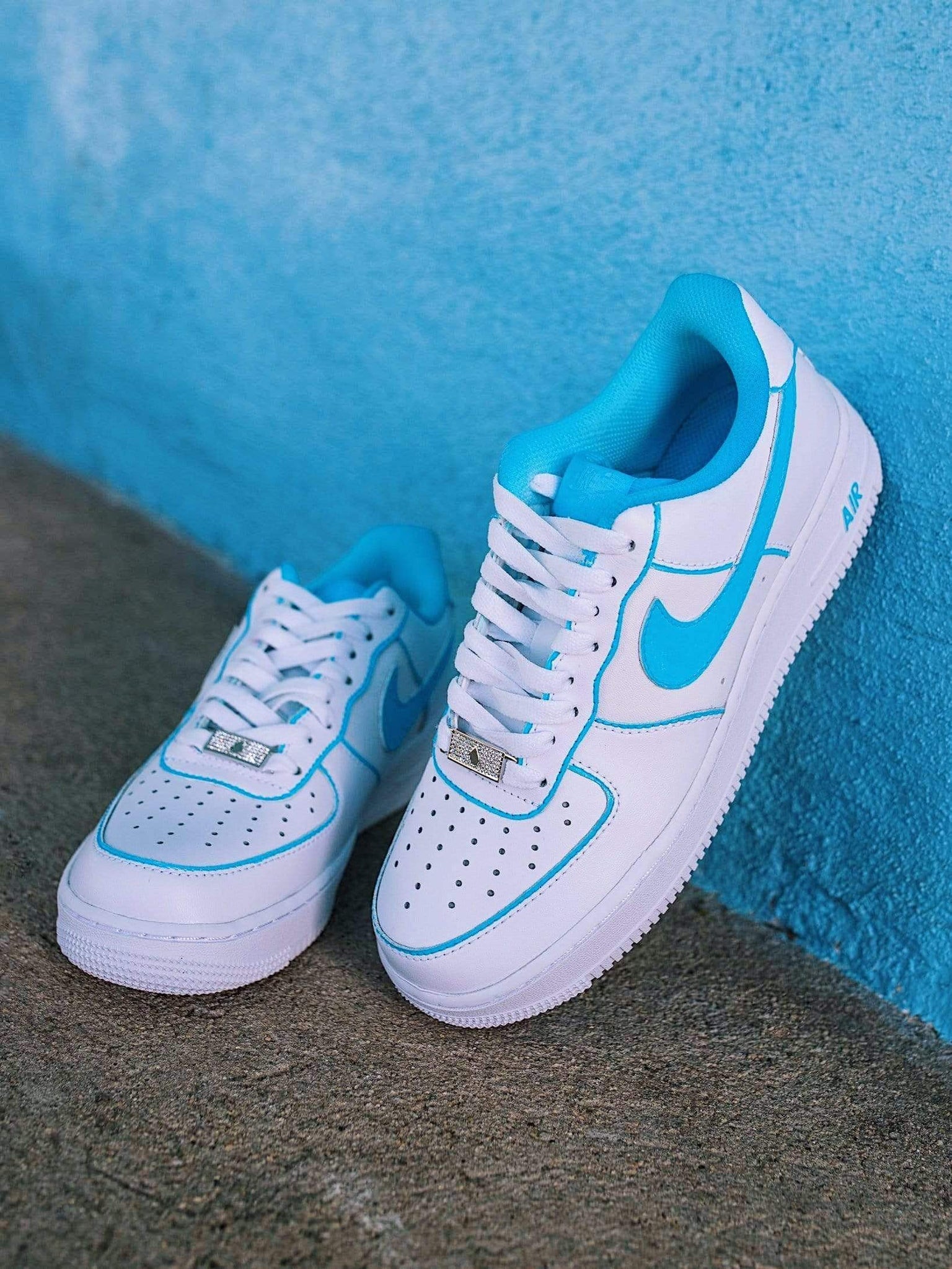 Af1 Collection Lonely Mood Collection AF1 Sky Blue Outline Air Force 1 – oicustom