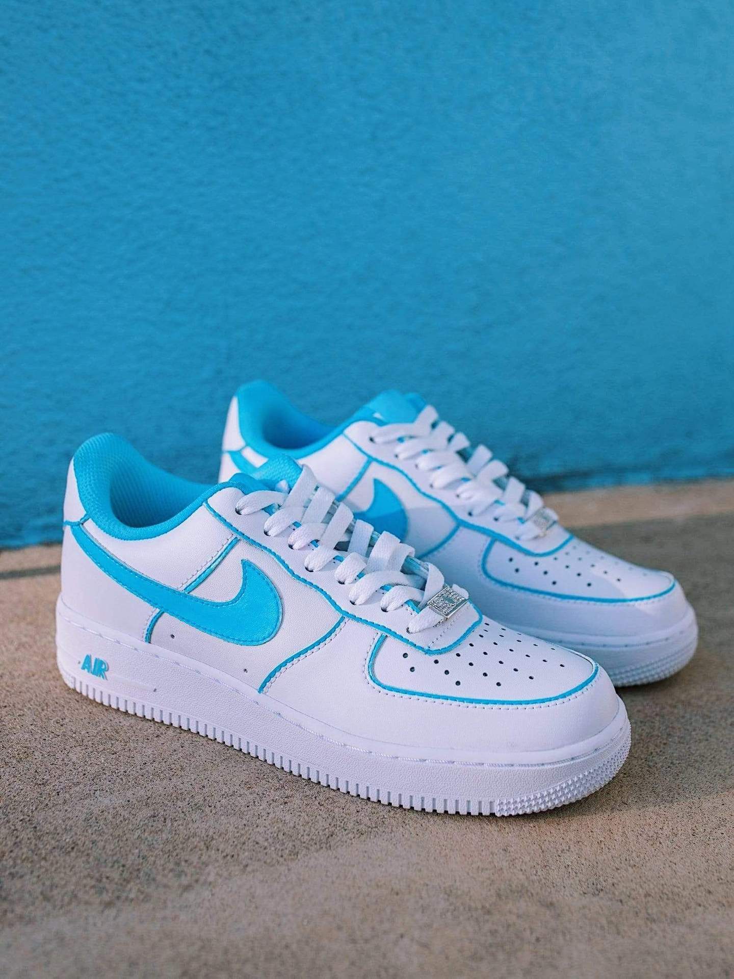Lonely Mood Collection AF1 Sky Blue Outline Air Force 1 – oicustom