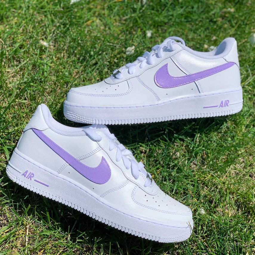 Nike Air Force Custom Shoes Lilac Purple