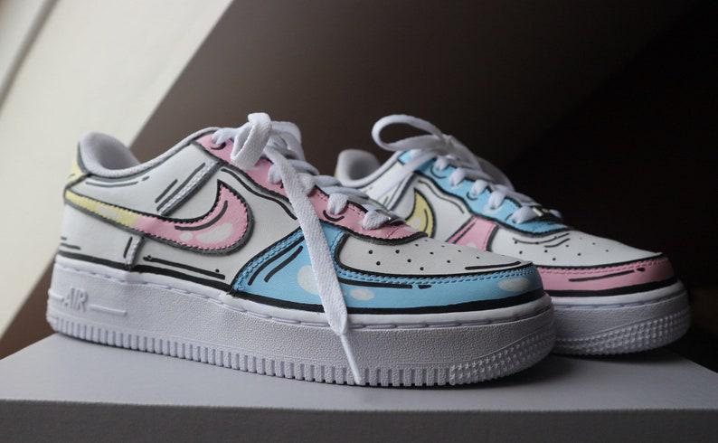 nike air force pink and yellow