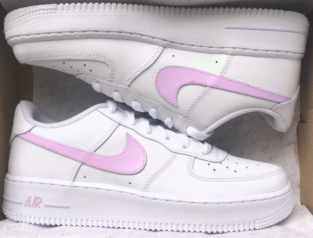 nike air force pink tick