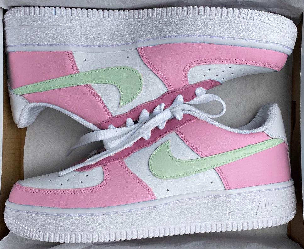 Nike Air Force 1 Pink With Green-oicustom