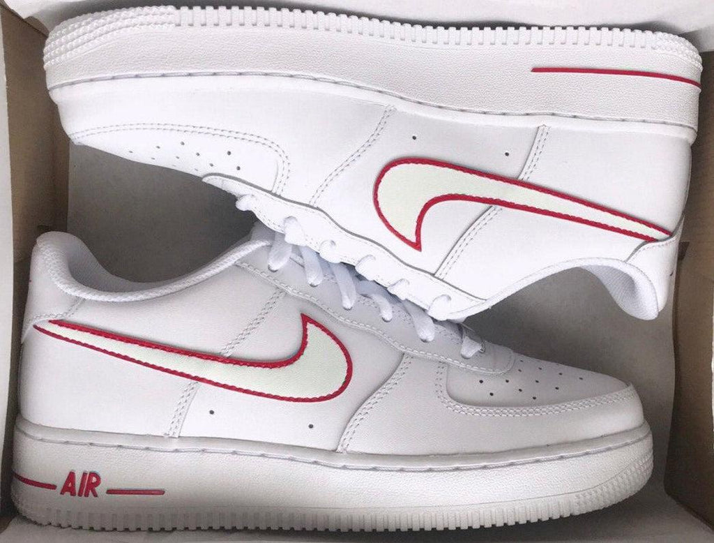 Nike Air Force 1 Red Outline Tick Design-oicustom