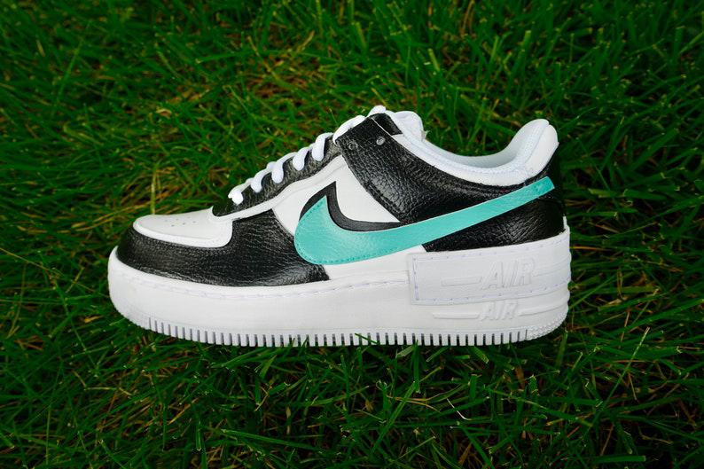 Nike Air Force 1 Shadow Black And Green-oicustom