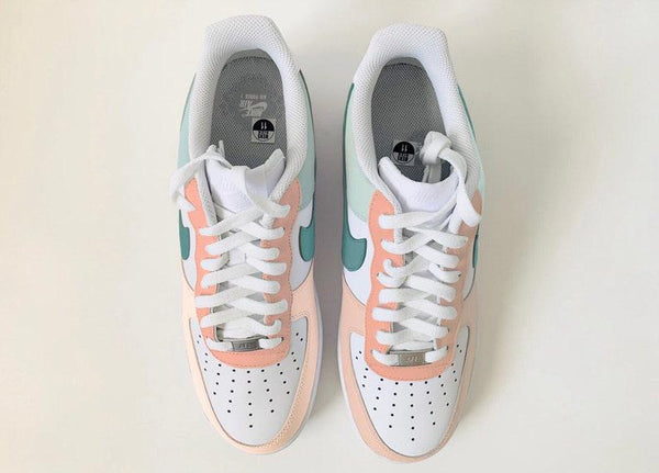 Pink and Bule Custom Air Force 1's water Resistant-oicustom