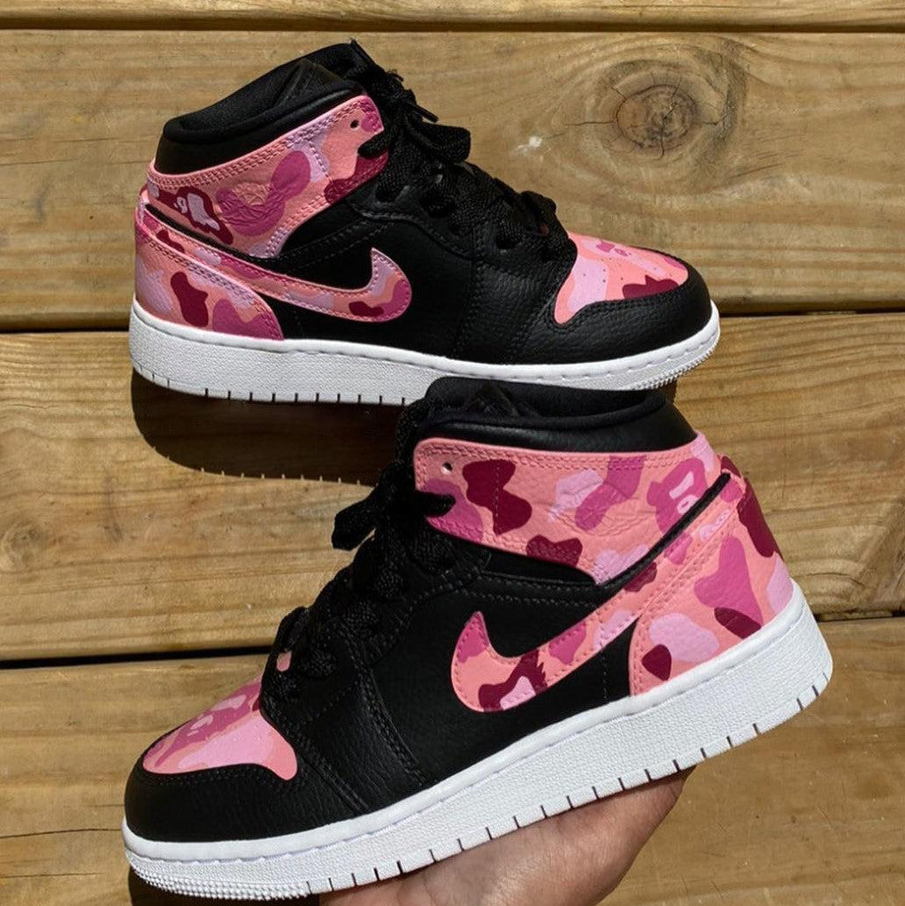 Pink Bape Custom Air Jordan Ones-oicustom