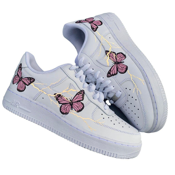 Pink Glitter Butterfly Storm AF1-oicustom