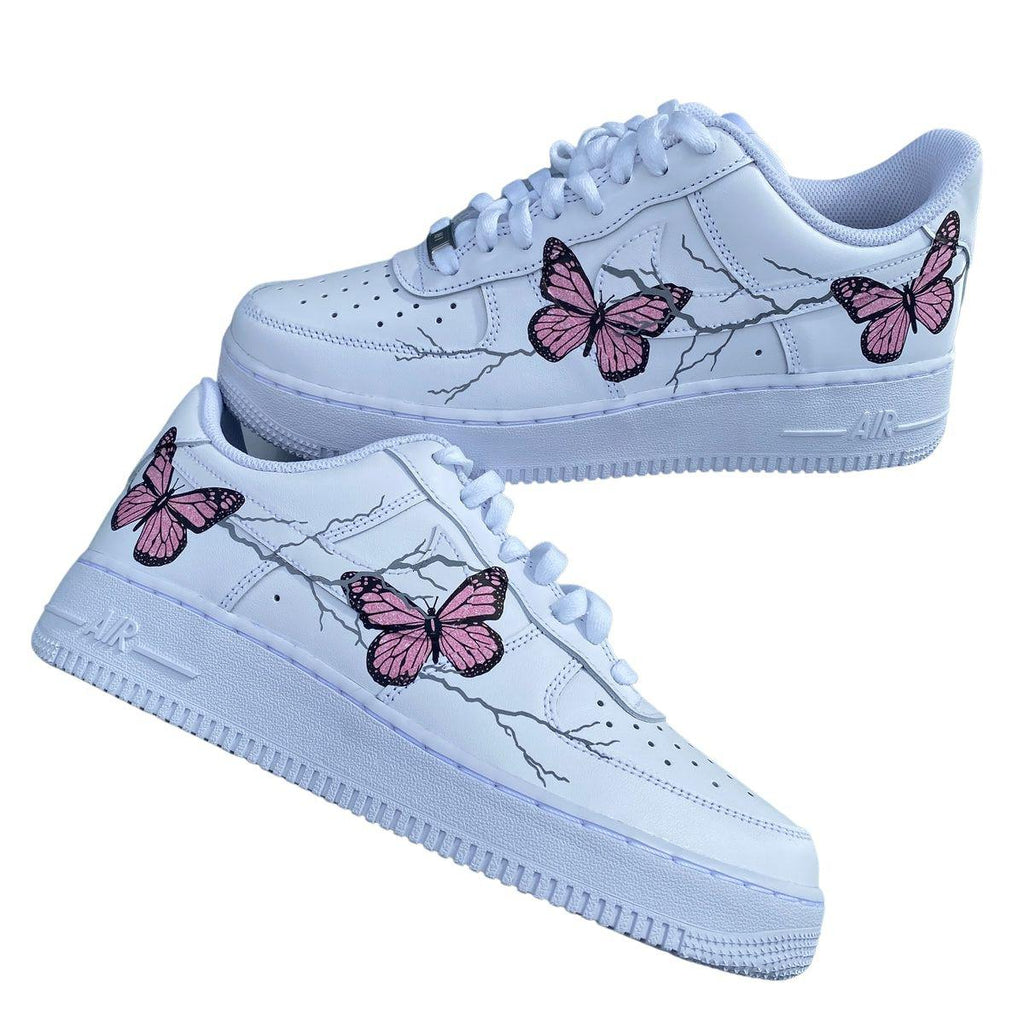 Pink Glitter Butterfly Storm AF1-oicustom