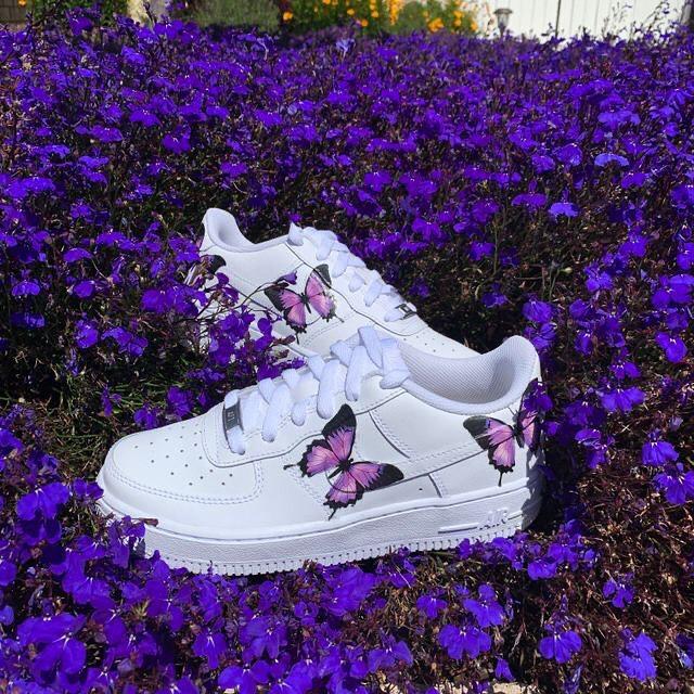 Purple Butterfly Air Force 1s-oicustom
