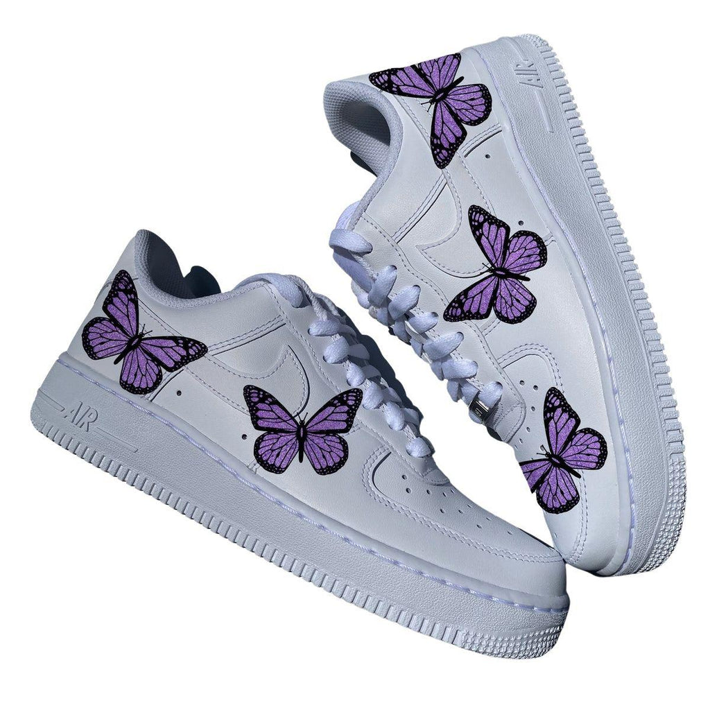 Purple Glitter Butterfly AF1-oicustom