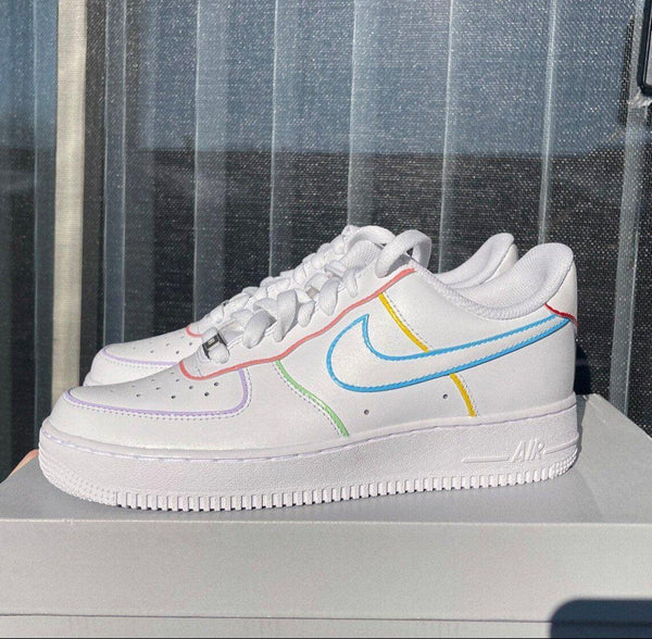 Rainbow Outline Custom Nike Air Force 1-oicustom
