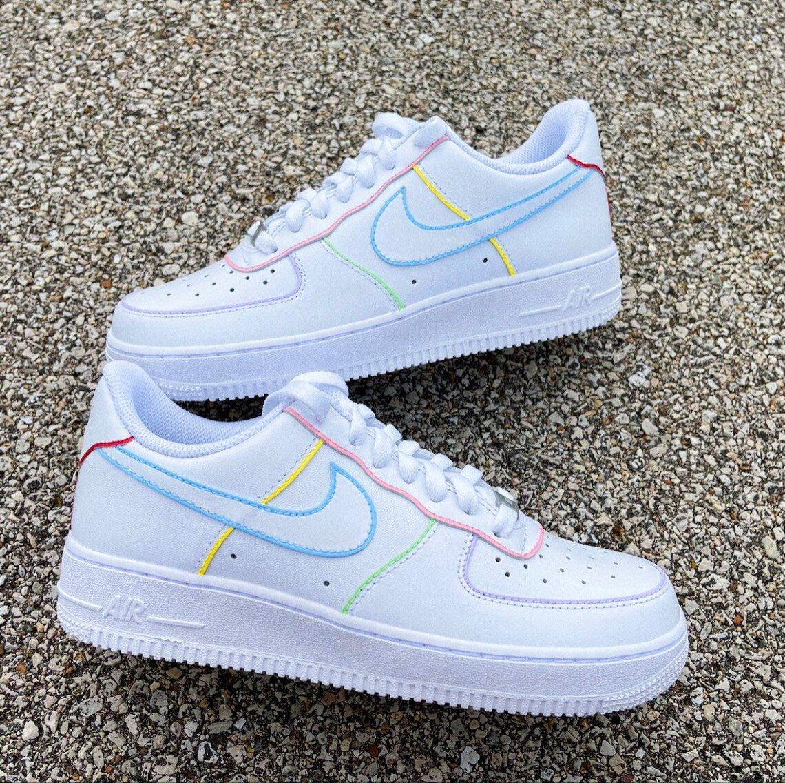 iridescent outline air force 1