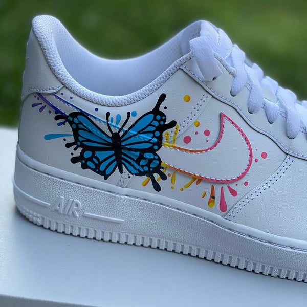 Rainbow Splatter Butterfly Air Force 1s-oicustom