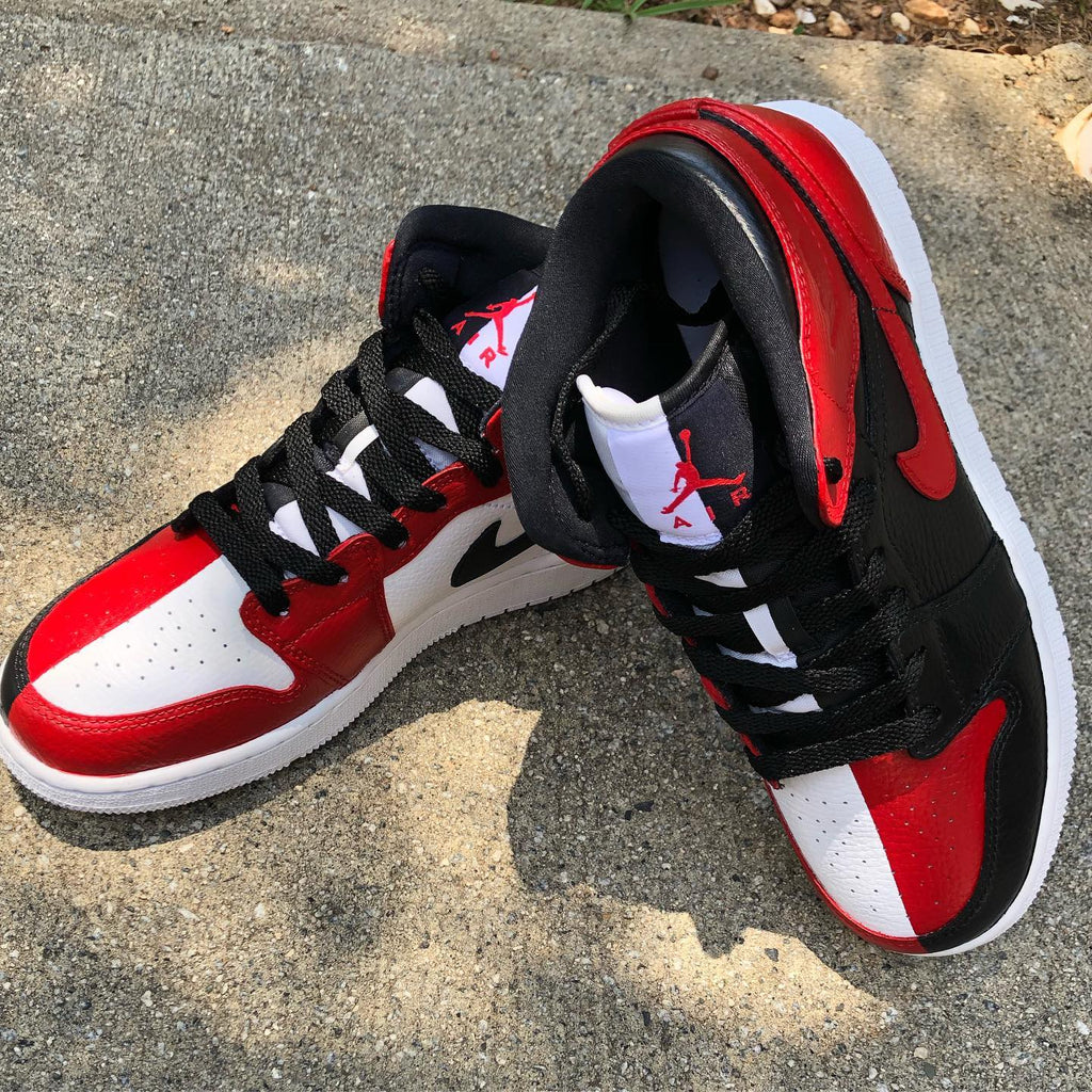 Red White Custom Air Jordan Ones-oicustom