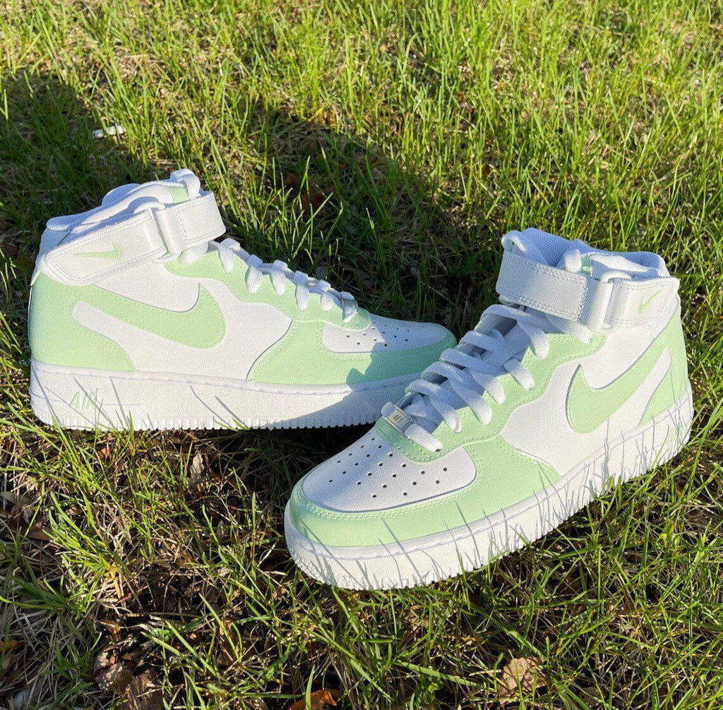 green nike air force 1 mid