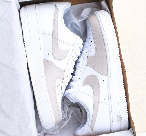 tan toe colorblock air force 1 custom handpainted-oicustom