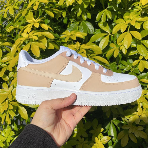 Triple Beige Customs air force 1-oicustom